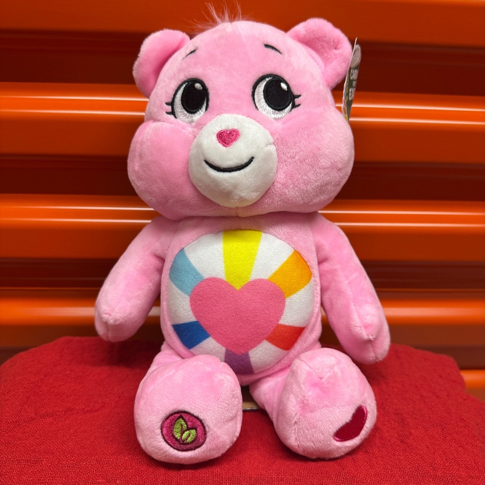 Care Bears Hopeful Heart Bear Pink Plush Recycled Materials Basic Fun 2023 NEW